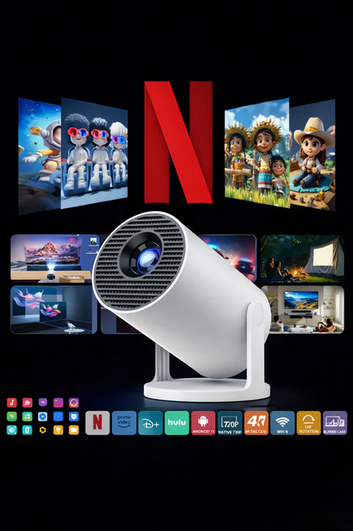 HY-300 Portable Mini Projector Full HD Home Cinema LED Video Projector | جهاز عرض مصغر HY-300