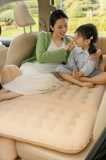 Car Inflatable Air Mattress Bed with 2 Pillows & Storage Piers, Beige | مرتبة هوائية للسيارة