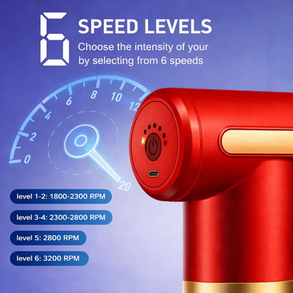 Cordless Massage Gun – 6 Speeds, Deep Tissue, USB-C Fast Charge | مسدس تدليك لاسلكي
