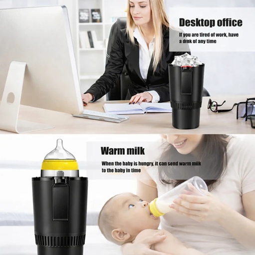 2-in-1 Smart Car Cup Cooler & Heater with LED Display, Touch Control | مبرد وسخان كوب السيارة