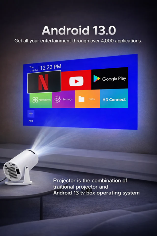 HY-300 Portable Mini Projector Full HD Home Cinema LED Video Projector | جهاز عرض مصغر HY-300