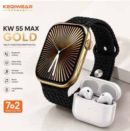 Smart Watch Series 10 KW55 Max Gold | ساعة ذكية Series 10 KW55 Max ذهبية