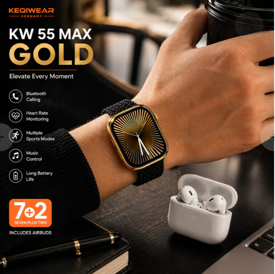 Smart Watch Series 10 KW55 Max Gold | ساعة ذكية Series 10 KW55 Max ذهبية