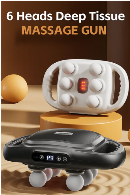 Cuifati 6-Head Massage Gun – Deep Tissue, 9 Levels & 9 Modes | مسدس تدليك Cuifati