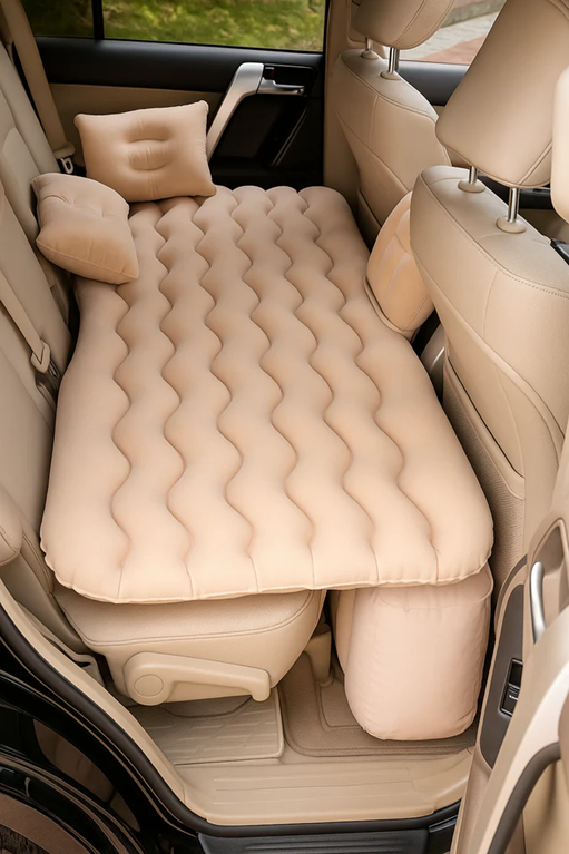 Car Inflatable Air Mattress Bed with 2 Pillows & Storage Piers, Beige | مرتبة هوائية للسيارة
